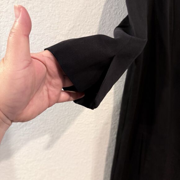 Grey Lab Longline Black Oversized Blazer Size Small Open Front Midi Coat Jacket - Picture 5 of 10